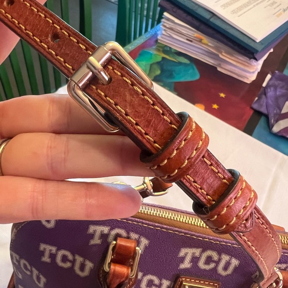 Dooney & Bourke Purple TCU Satchel - Picture 7 of 10
